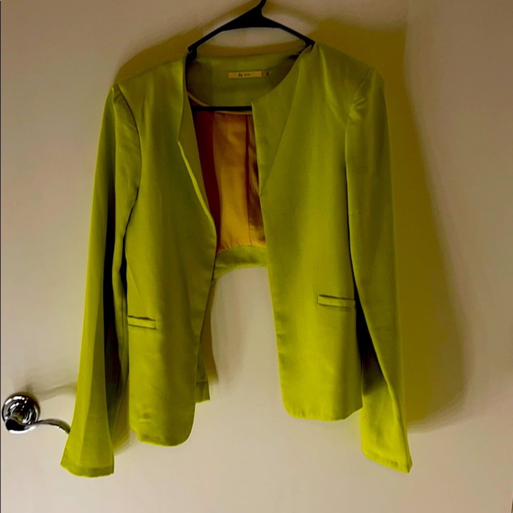 Back out blazer lime green